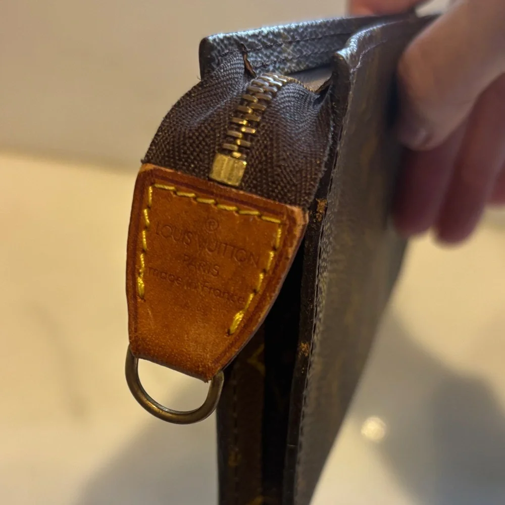 Louis Vuitton Monogram Zip Pouch in Brown and Gold